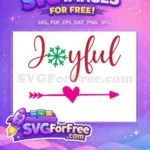 Free Red Joyful Script Free Green Snowflake Heart Arrow Free SVG - Instant Download