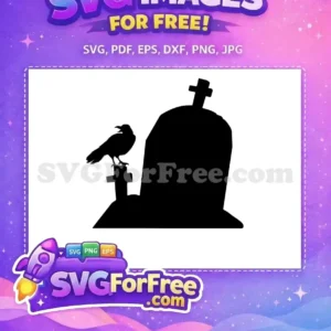 Free Black Bird Silhouette Free Tombstone Halloween Free SVG