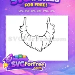 Free Santa Beard Outline Free Mustache Holidays Christmas Free SVG - Instant Download