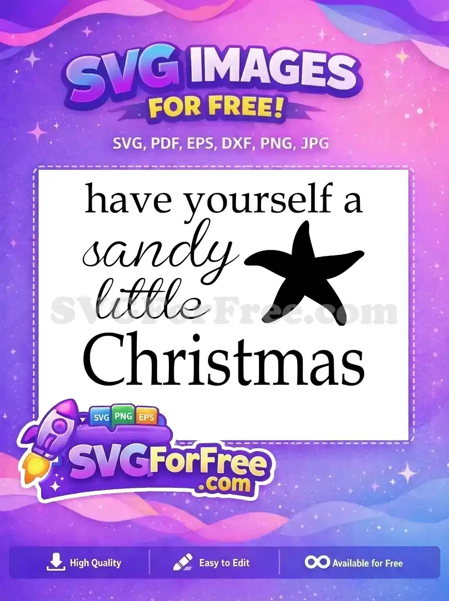 Free Sandy Little Christmas Free Starfish Free Holidays Christmas SVG