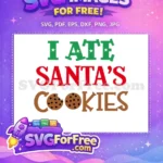 Free Green Star Text Free Santa Cookies Christmas Free SVG - Instant Download