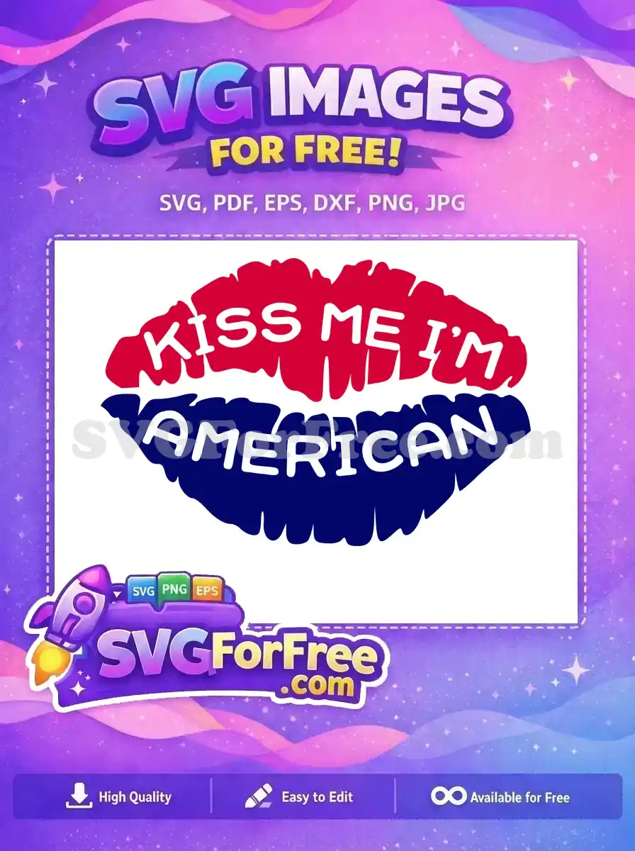 Free Red Lips Free Blue Lips Kiss Me American Free SVG
