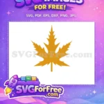Free Golden Maple Leaf Free Autumn Design Holidays Free SVG - Instant Download