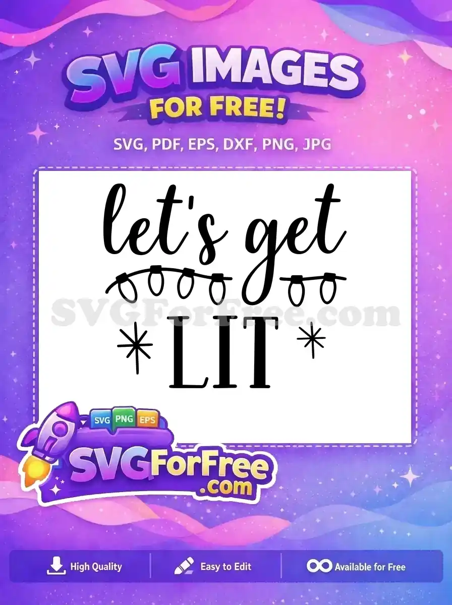 Free Christmas Lights Free Let's Get Lit Holiday Free SVG