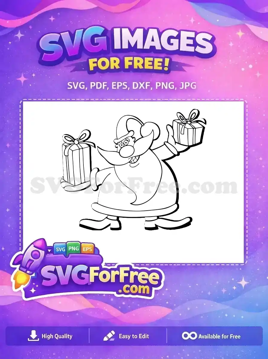 Free Jolly Santa Presents Free Christmas Holiday Gift Free SVG