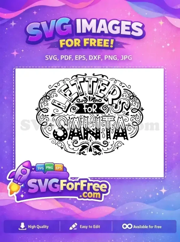 Free Ornate Lettering Free Letter For Santa Christmas Free SVG