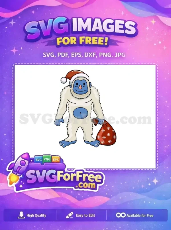 Free Santa Hat Free Snowflake Bag Christmas Yeti Free SVG