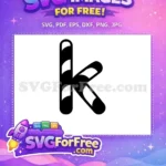 Free Initial K Candy Cane Free Christmas Letter Free SVG - Instant Download