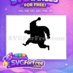 Free Running Santa Silhouette Free Christmas Holiday Fun Free SVG - Instant Download