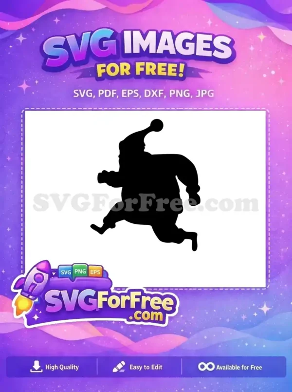Free Running Santa Silhouette Free Christmas Holiday Fun Free SVG