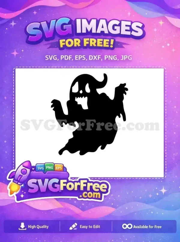 Free Spooky Silhouette Free Halloween Ghost Character Free SVG