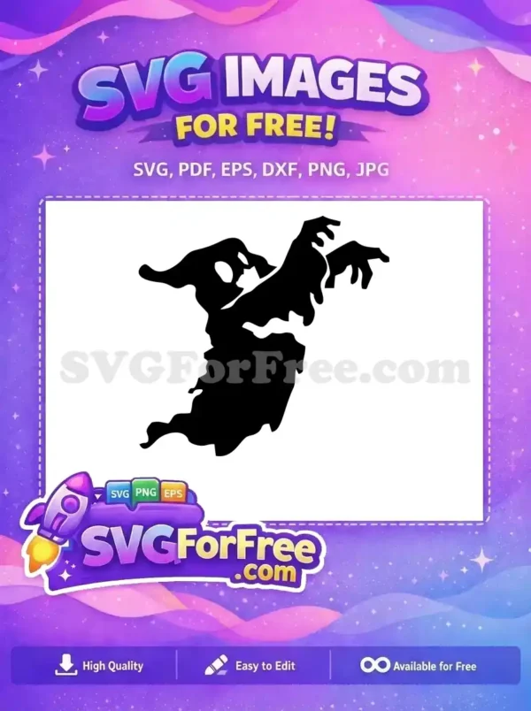 Free Spooky Black Ghost Free Halloween Silhouette Free SVG