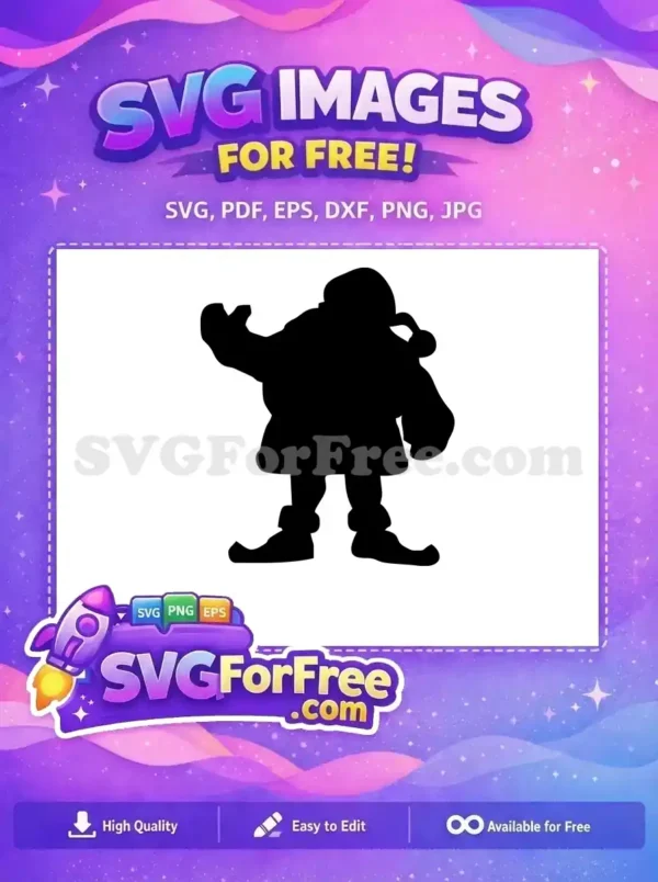 Free Santa Silhouette Free Waving Hand Christmas Free SVG