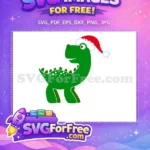 Free Green Dino Santa Hat Free Christmas Easter Holidays Free SVG - Instant Download