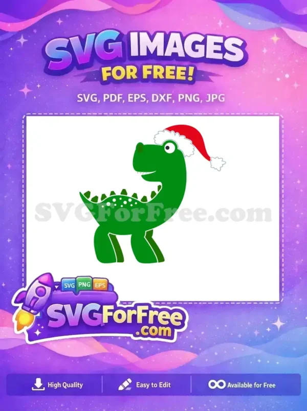 Free Green Dino Santa Hat Free Christmas Easter Holidays Free SVG