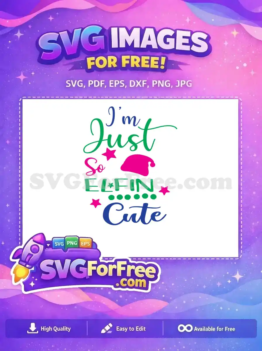 Free Pink Santa Hat Free Green Elfin Stars Christmas Free SVG