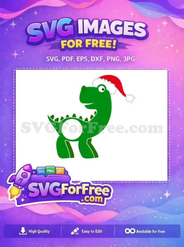 Free Cartoon Dinosaur Smiling Free Santa Hat Holidays Free SVG
