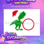 Free Santa Hat Free Green Dinosaur Christmas Holidays Free SVG - Instant Download