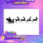 Free Santa Claus Sleigh Free Reindeer Holiday Christmas Free SVG - Instant Download