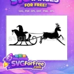 Free Santa Sleigh Free Reindeer Silhouette Christmas Free SVG 1 - Instant Download