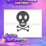 Free Simple Skull Free Crossbones Holidays Christmas Free SVG - Instant Download