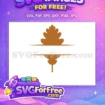 Free Brown Oak Leaf Free Split Christmas Easter Free SVG - Instant Download