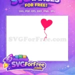Free Pink Heart Balloon Free Valentine's Day Easter Free SVG - Instant Download