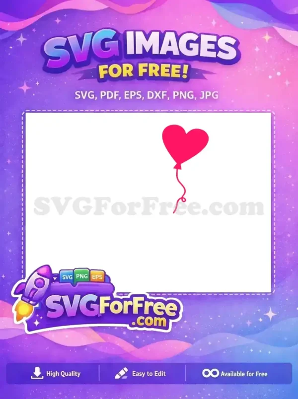 Free Pink Heart Balloon Free Valentine's Day Easter Free SVG