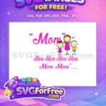Free Mom with Hearts Free Kids Holding Hands Holidays Free SVG - Instant Download
