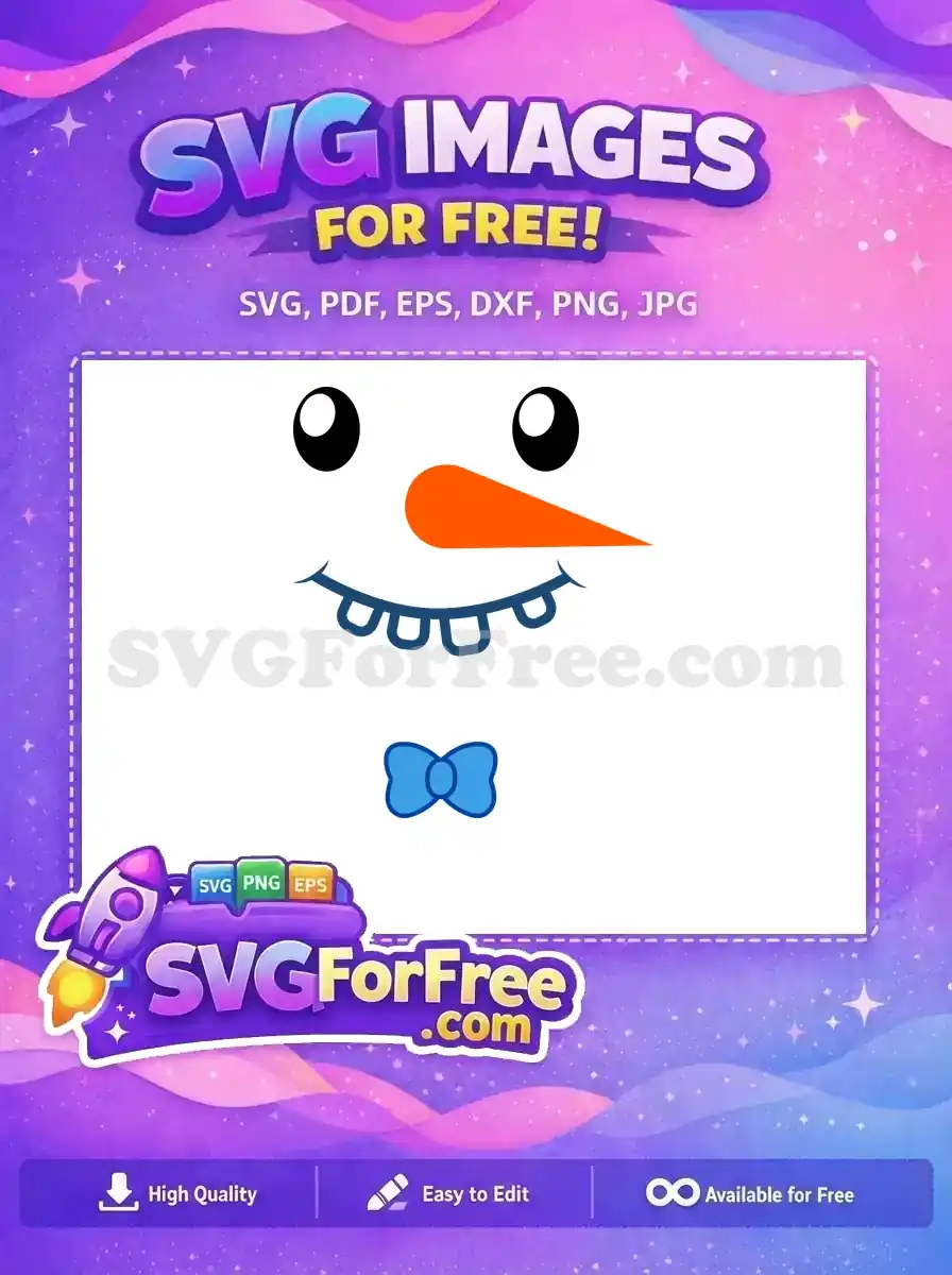 Free Goofy Smile Free Blue Bow Holidays Christmas Free SVG