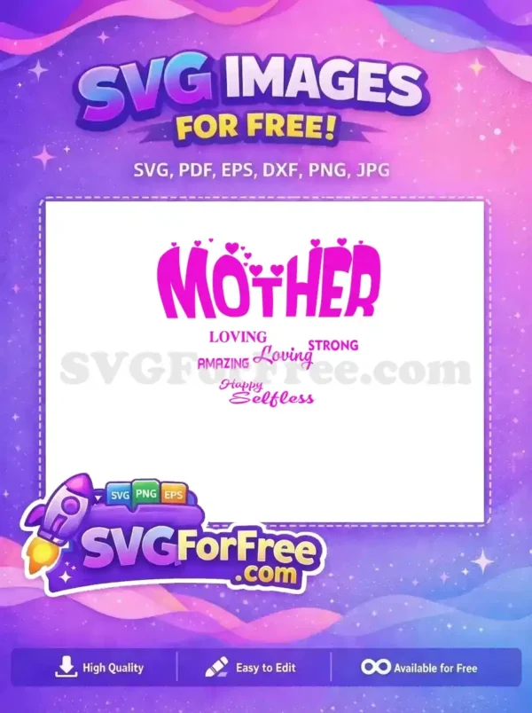 Free Mother Hearts Purple Loving Strong Free Family Holiday Free SVG