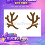 Free Brown Reindeer Antlers Free Christmas Holidays Free SVG - Instant Download
