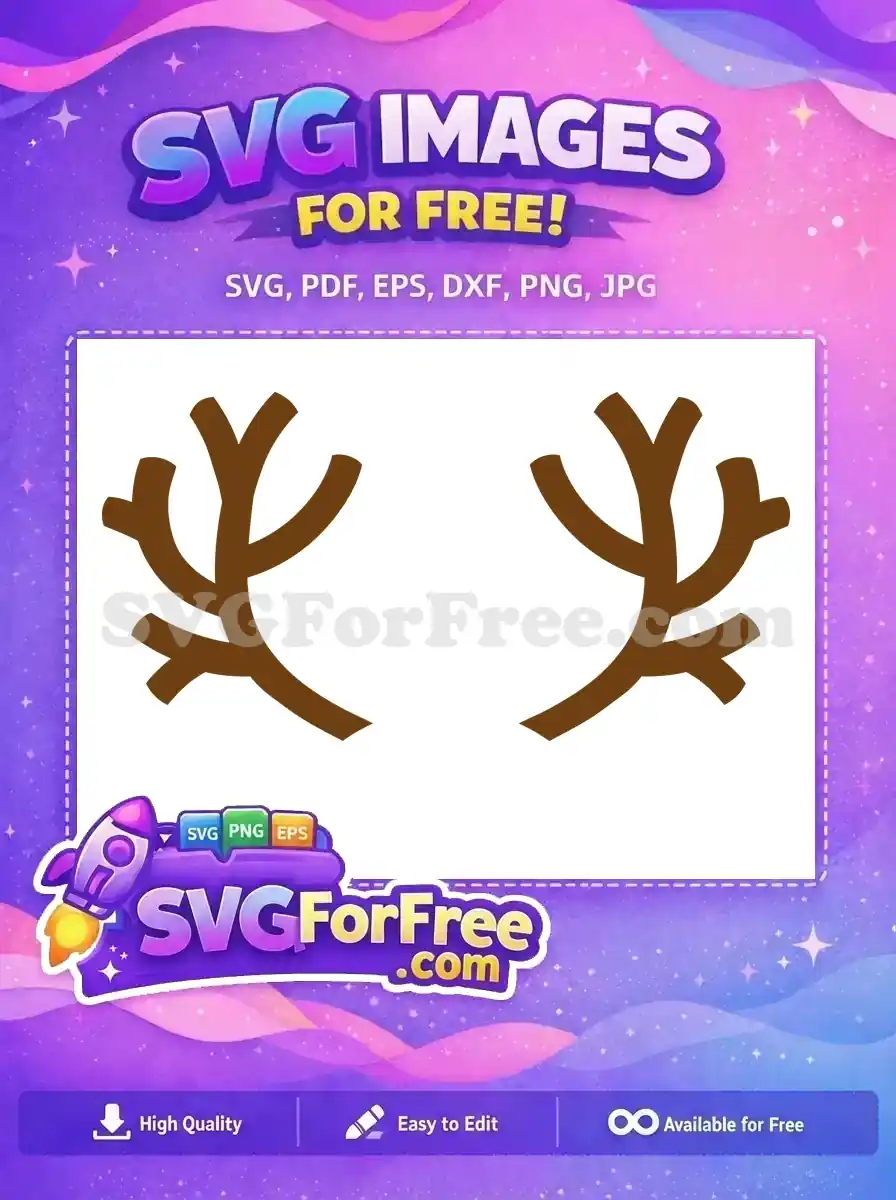 Free Brown Reindeer Antlers Free Christmas Holidays Free SVG
