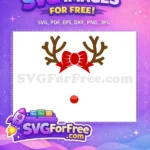 Free Antlers Bow Free Red Nose Christmas Free SVG - Instant Download