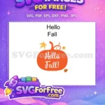 Free Orange Pumpkin Free Hello Fall Thanksgiving Free SVG - Instant Download