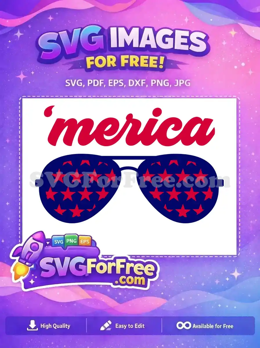 Free Patriotic Sunglass Free Red Stars America Free SVG
