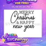 Free Merry Christmas Free Happy New Year Holidays Free SVG 1 - Instant Download