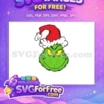 Free Angry Yellow Eyes Free Santa Hat Grinch Free SVG - Instant Download