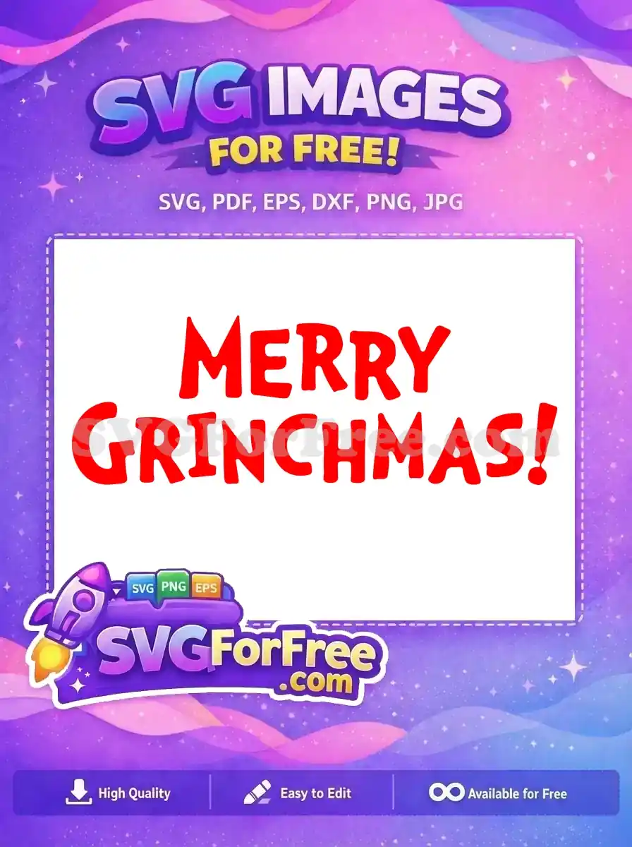 Free Red Bold Merry Free Grinchmas Text Christmas Free SVG