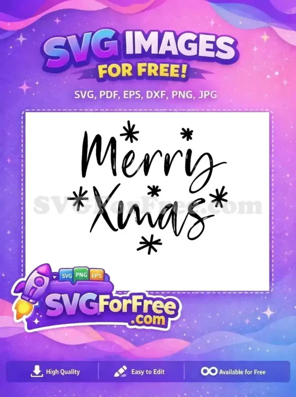 Free Merry Xmas Lettering Free Holiday Stars Christmas Free SVG
