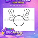 Free Cute Antlers Free Christmas Face Easter Free SVG - Instant Download