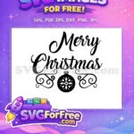 Free Swirly Accents Free Merry Christmas Ornament Holidays Free SVG - Instant Download