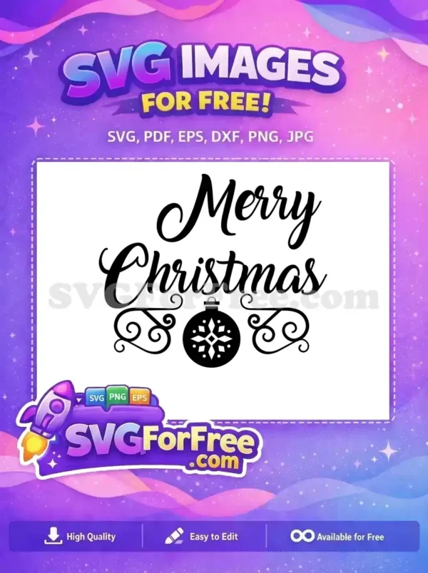 Free Swirly Accents Free Merry Christmas Ornament Holidays Free SVG