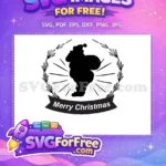 Free Santa Silhouette Free Wreath Merry Christmas Free SVG - Instant Download