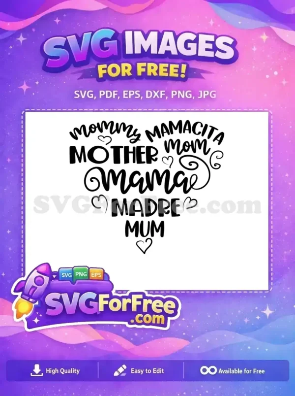 Free Mothers Day Heart Free Mom Mama Love Holidays Free SVG