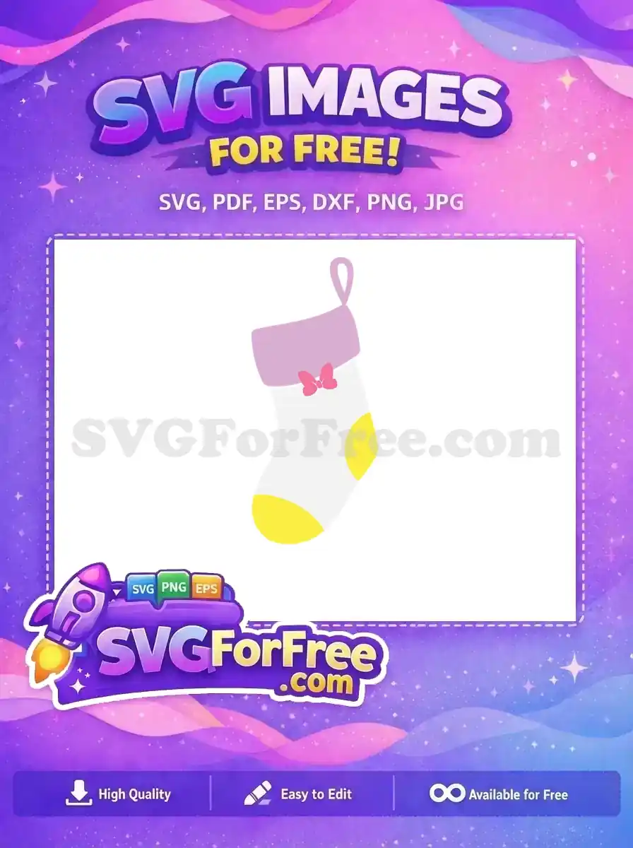 Free Cute Bow Free Christmas Stocking Holidays Free SVG