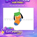 Free Orange Stocking Free Green Cuff Christmas Free SVG - Instant Download