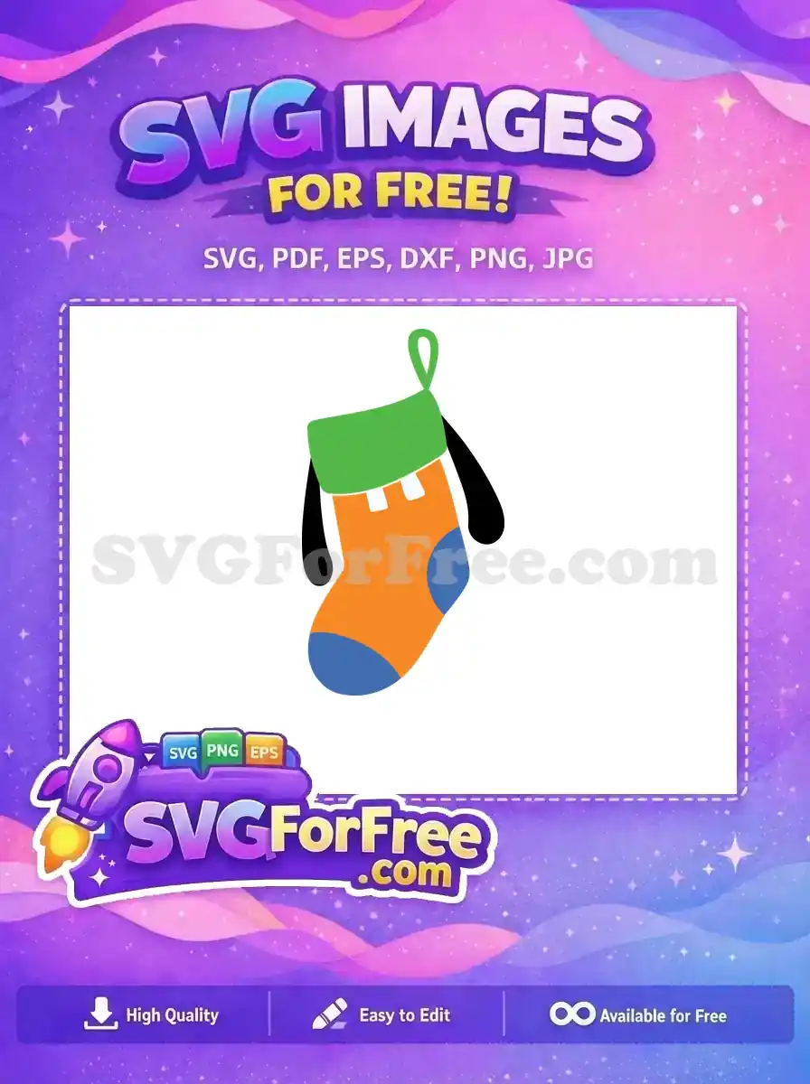 Free Orange Stocking Free Green Cuff Christmas Free SVG