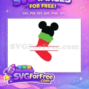Free Black Ears Free Green Trim Christmas Stocking Free SVG Free Black Ears Free Green Trim Christmas Stocking Free SVG