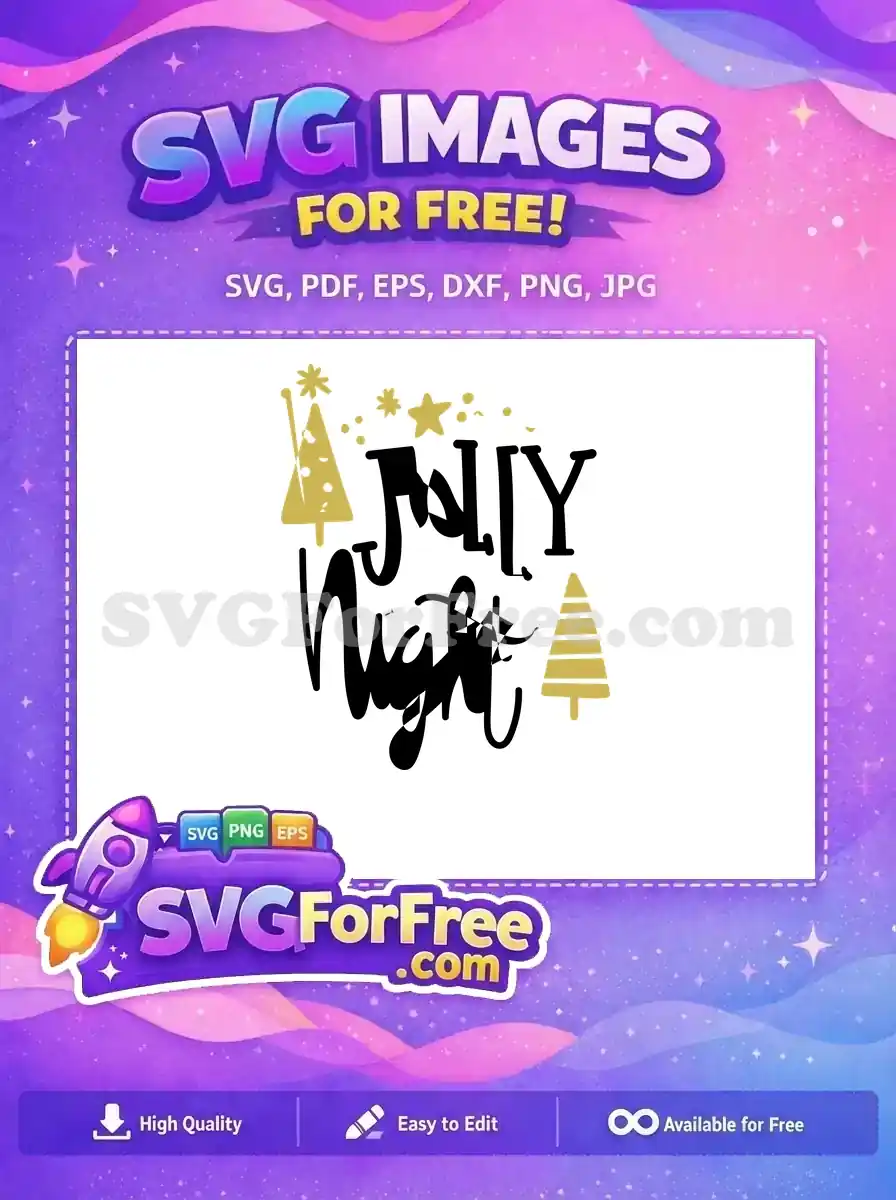 Free Golden Christmas Trees Free Starry Holiday Scene Free SVG